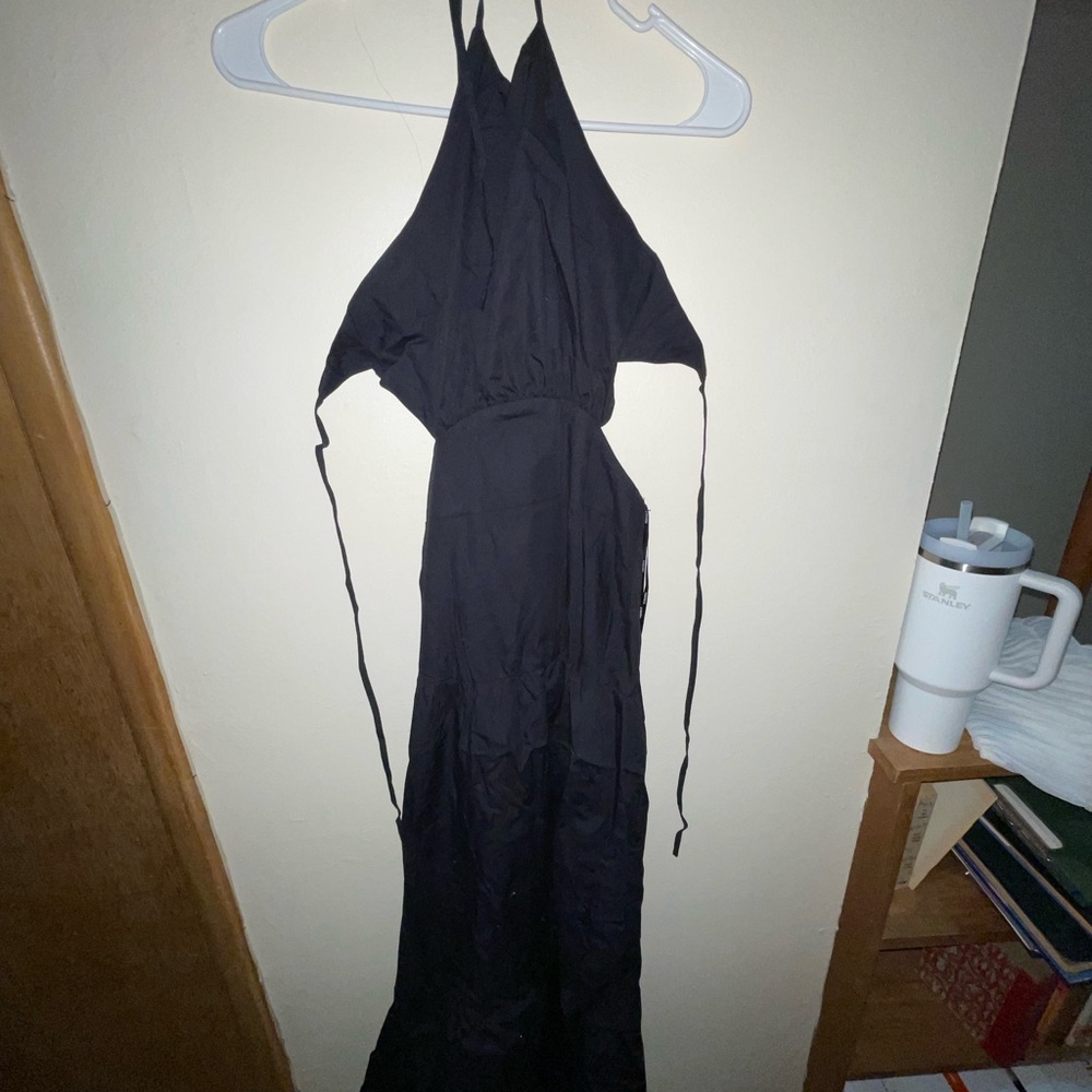 Elegant Black Halter Dress